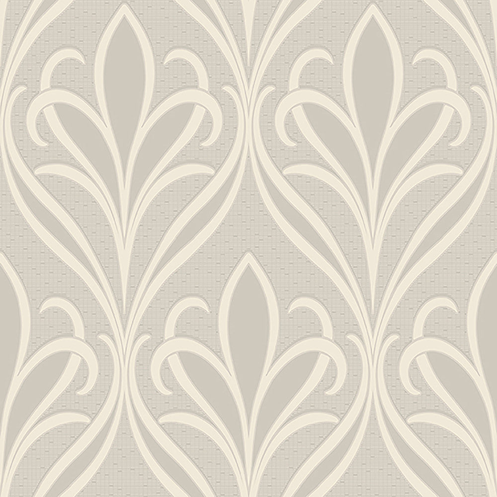 Vivian Dove Nouveau Damask Wallpaper by Advantage Traditional Covers about 57.8 square feet 21-in by 33-ft long roll Unpasted 21 - Fabric Carolina -