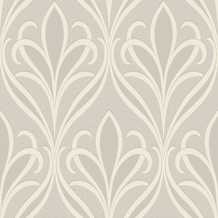 Vivian Dove Nouveau Damask Wallpaper by Advantage Traditional Covers about 57.8 square feet 21-in by 33-ft long roll Unpasted 21 - Fabric Carolina -