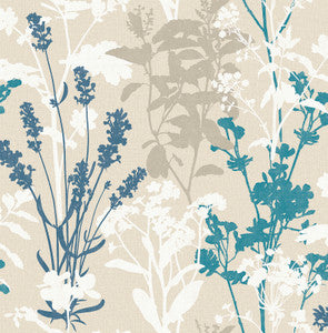 Santa Blue Wild Flowers Wallpaper by Advantage