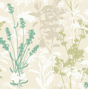 Santa Green Wild Flowers Wallpaper by Advantage