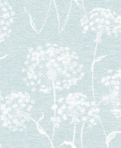 Carolyn Light Blue Dandelion Wallpaper by Advantage