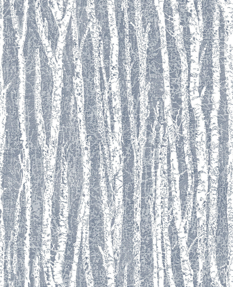 Toyon Blue Birch Tree Wallpaper by Advantage Nature Covers about 56.4 square feet 20.5-in by 33-ft long roll Unpasted 12.6 - Fabric Carolina -