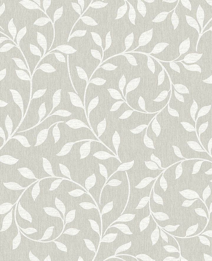 Torrey Light Grey Leaf Trail Wallpaper by Advantage Nature Covers about 56.4 square feet 20.5-in by 33-ft long roll Unpasted 25.2 - Fabric Carolina -