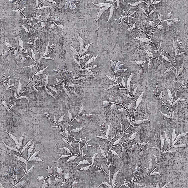 Dahlia Grey Trail Wallpaper by Advantage Nature Covers about 57.8 square feet 21-in by 33-ft long roll Unpasted 12.5 - Fabric Carolina -