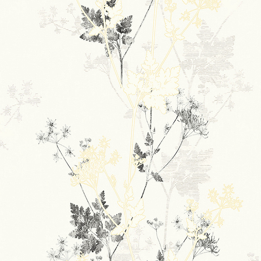 Tara Ivory Sprig Wallpaper by Advantage Nature Covers about 57.8 square feet 21-in by 33-ft long roll Unpasted 12.5 - Fabric Carolina -