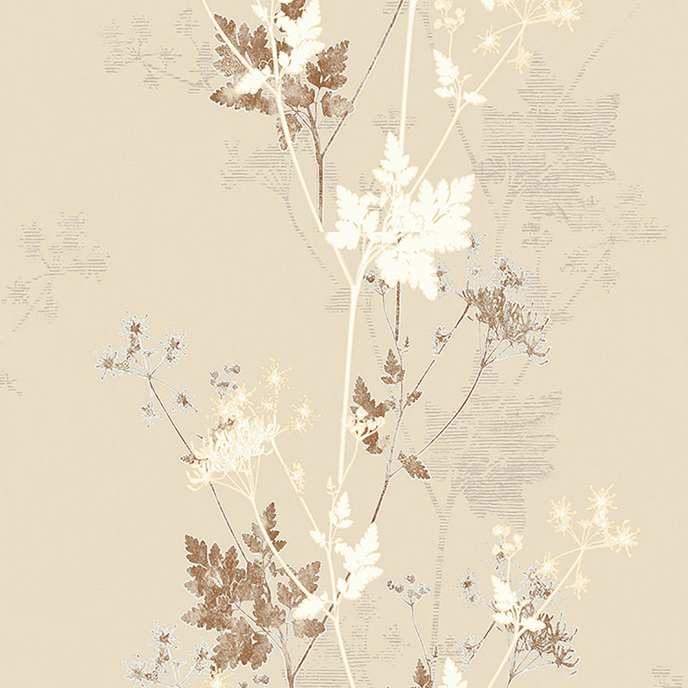 Tara Cream Sprig Wallpaper by Advantage Nature Covers about 57.8 square feet 21-in by 33-ft long roll Unpasted 12.5 - Fabric Carolina -