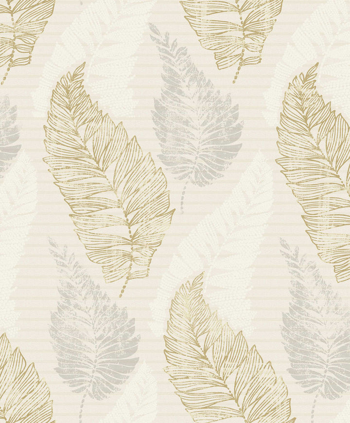 Rosemary Cream Leaf Wallpaper by Advantage Nature Covers about 57.8 square feet 21-in by 33-ft long roll Unpasted 12.5 - Fabric Carolina -