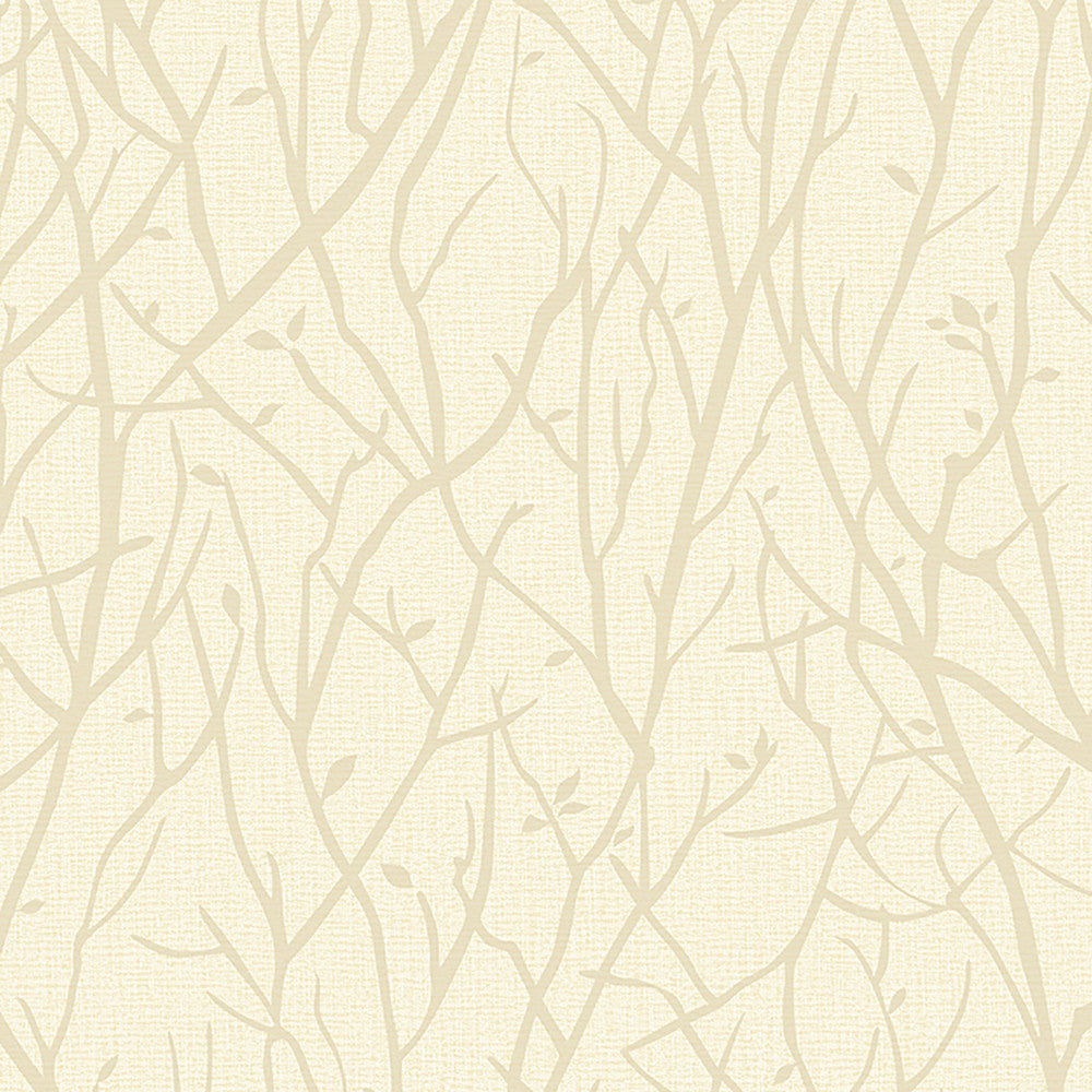 Kaden Champagne Branches Wallpaper by Advantage Nature Covers about 57.8 square feet 21-in by 33-ft long roll Unpasted 21 - Fabric Carolina -