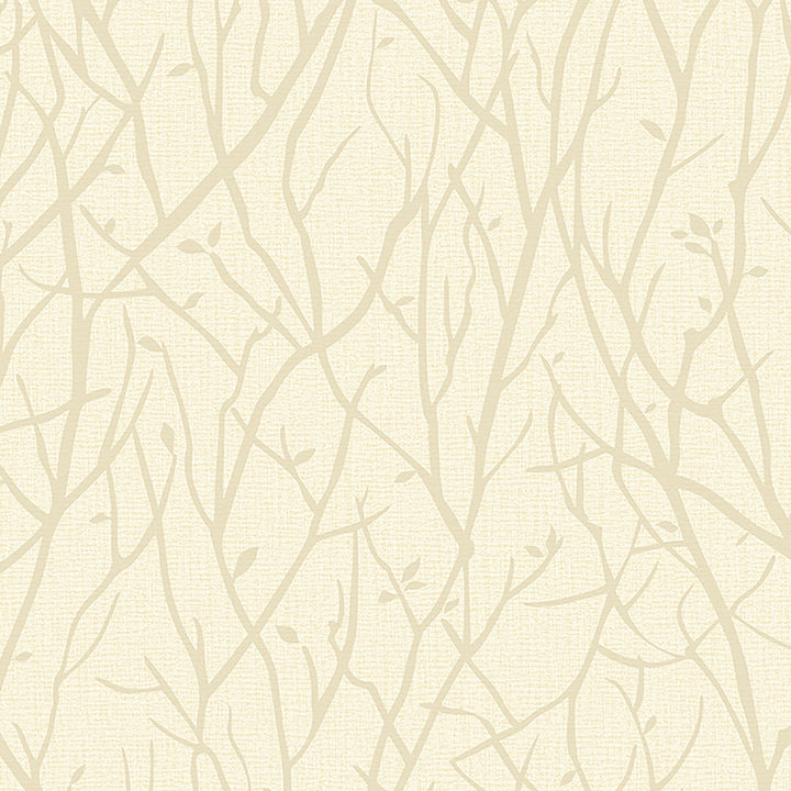 Kaden Champagne Branches Wallpaper by Advantage Nature Covers about 57.8 square feet 21-in by 33-ft long roll Unpasted 21 - Fabric Carolina -