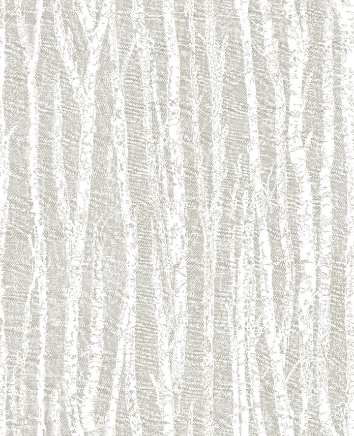 Flay Taupe Birch Tree Wallpaper by Advantage Kitchen Covers about 56.4 square feet 20.5-in by 33-ft long roll Unpasted 12.6 - Fabric Carolina -