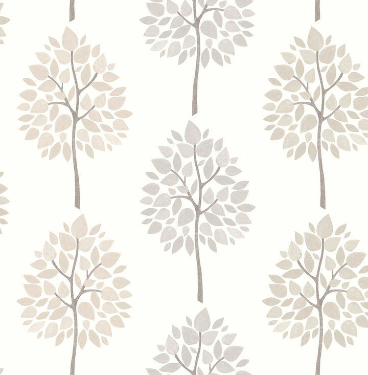Tsai Grey Tree Wallpaper by Advantage Kitchen Covers about 56.4 square feet 20.5-in by 33-ft long roll Unpasted 10.4 - Fabric Carolina -
