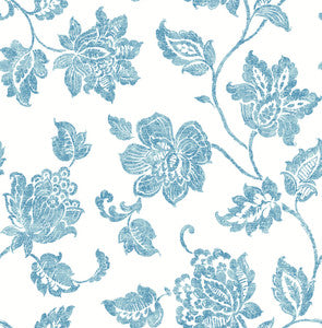 Guy Blue Jacobean Wallpaper by Advantage