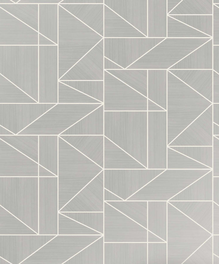 Ina Silver Geometric Wallpaper by Advantage Kitchen Covers about 56.4 square feet 20.5-in by 33-ft long roll Unpasted 12.6 - Fabric Carolina -