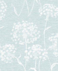 Garvey Light Blue Dandelion Wallpaper by Advantage