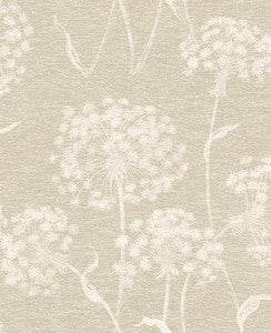 Garvey Taupe Dandelion Wallpaper by Advantage