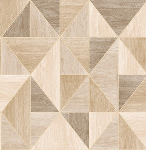 Simpson Light Brown Geometric Wood Wallpaper by Advantage