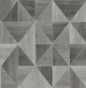 Simpson Grey Geometric Wood Wallpaper by Advantage