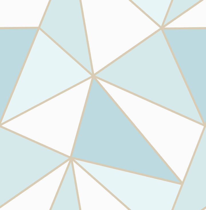 Apex Blue Geometric Wallpaper by Advantage Bath Covers about 56.4 square feet 20.5-in by 33-ft long roll Unpasted 20.9 - Fabric Carolina -