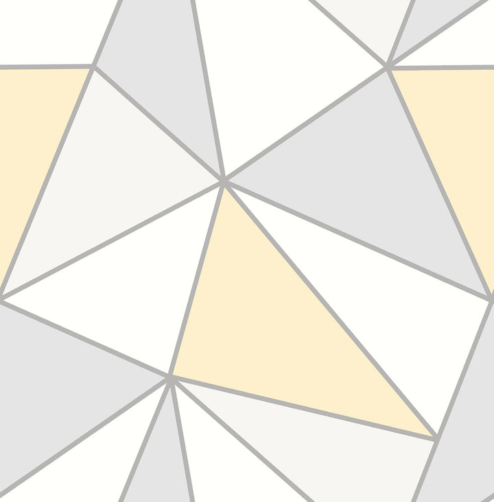 Apex Yellow Geometric Wallpaper by Advantage Bath Covers about 56.4 square feet 20.5-in by 33-ft long roll Unpasted 20.9 - Fabric Carolina -