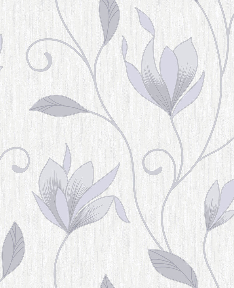 Gallagher Ivory Floral Trail Wallpaper by Advantage Bath Covers about 56.4 square feet 20.5-in by 33-ft long roll Unpasted 25.2 - Fabric Carolina -