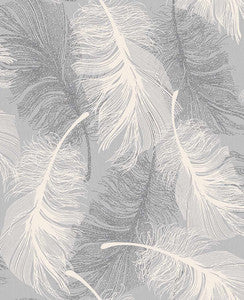 Hurston Grey Feather Wallpaper by Advantage