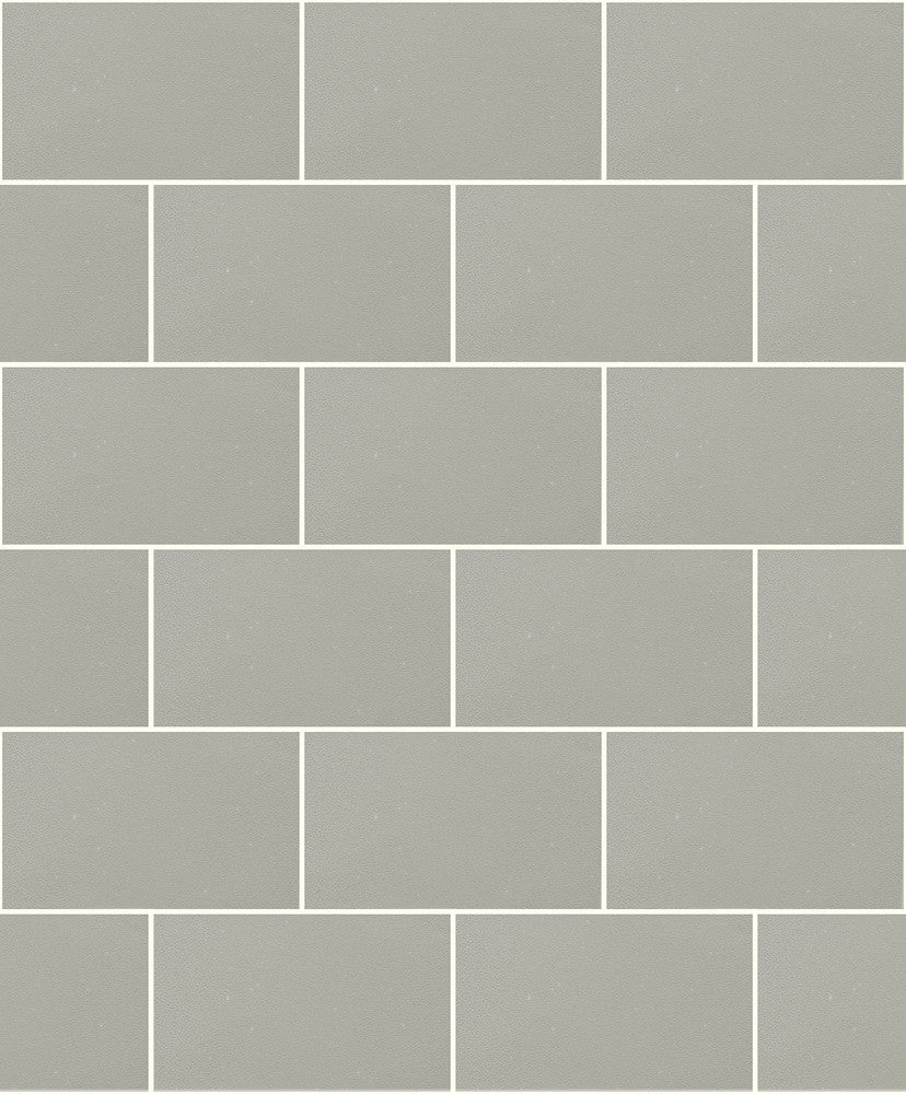 Neale Light Grey Subway Tile Wallpaper by Advantage Bath Covers about 56.4 square feet 20.5-in by 33-ft long roll Unpasted 25.2 - Fabric Carolina -
