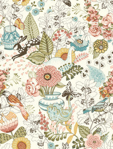 Whimsy Pink Fauna Wallpaper by A-Street Prints
