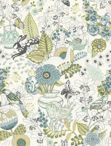 Whimsy Green Fauna Wallpaper by A-Street Prints