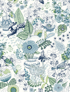 Whimsy Blue Fauna Wallpaper by A-Street Prints