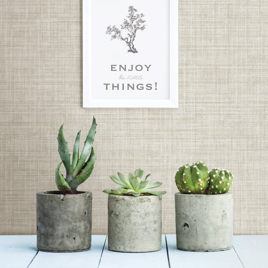 Mendocino Beige Linen Wallpaper by A-Street Prints Designer