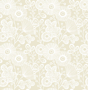 Ana Cream Floral Wallpaper by A-Street Prints