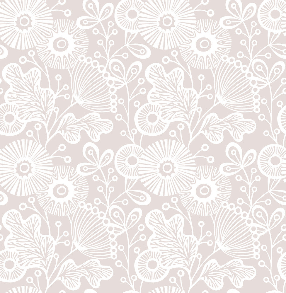Ana Rose Rose Floral Wallpaper by A-Street Prints Folklore Covers about 56.4 square feet 20.5-in by 33-ft long roll Unpasted 10.4 - Fabric Carolina -