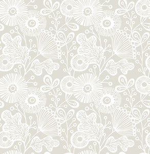 Ana Taupe Floral Wallpaper by A-Street Prints