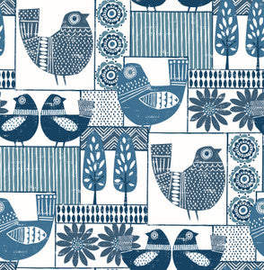 Hennika Blue Patchwork Wallpaper by A-Street Prints