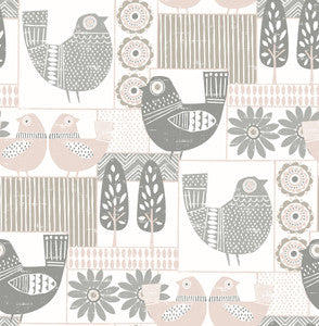 Hennika Light Pink Patchwork Wallpaper by A-Street Prints