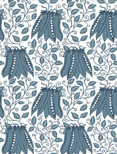 Peas in a Pod Teal Garden Wallpaper by A-Street Prints