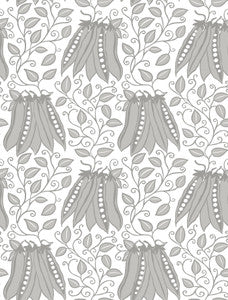 Peas in a Pod Light Grey Garden Wallpaper by A-Street Prints