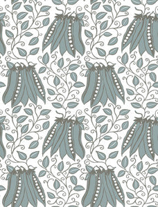 Peas in a Pod Turquoise Garden Wallpaper by A-Street Prints