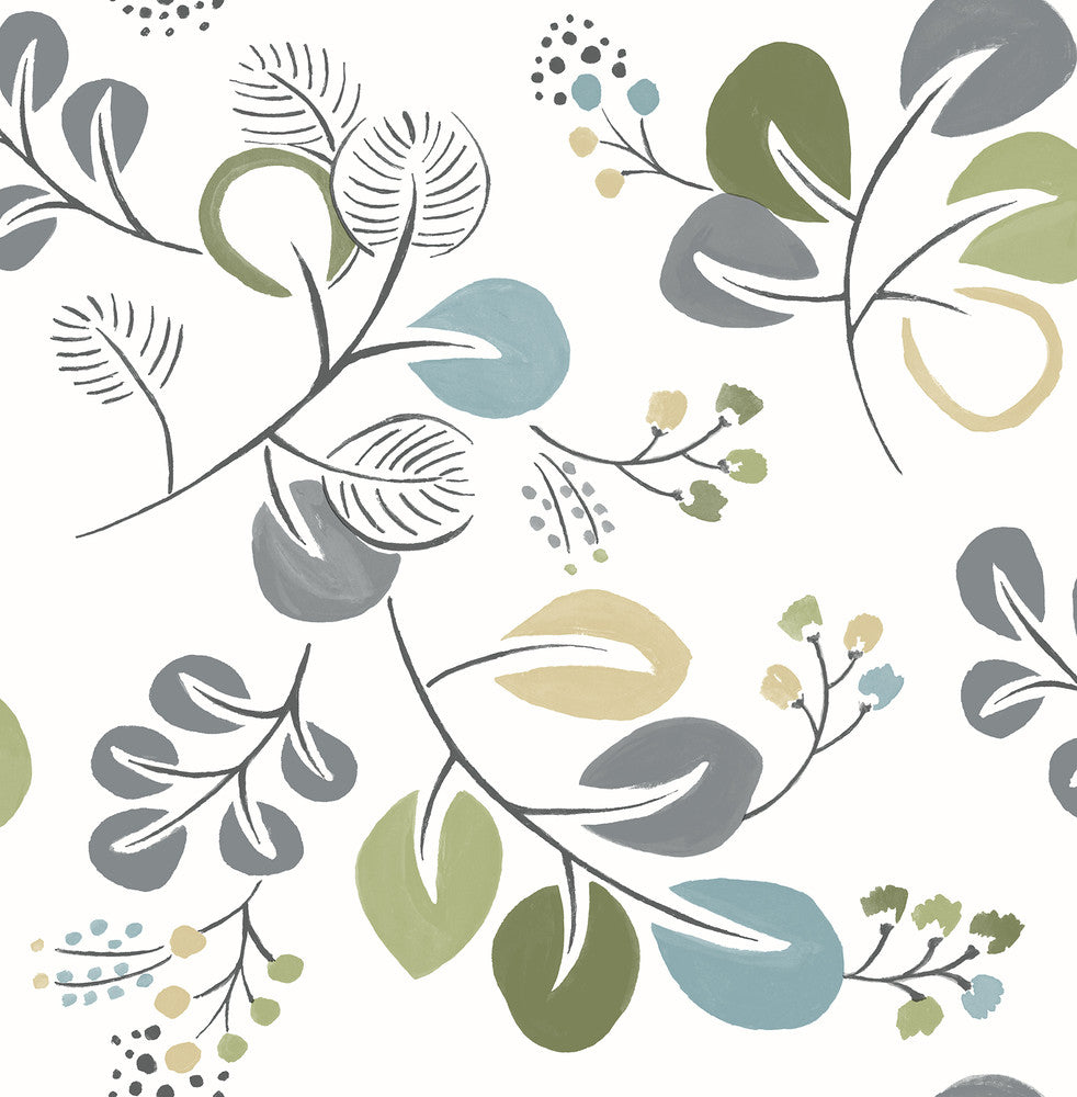 Jona Green Trail Wallpaper by A-Street Prints Folklore Covers about 56.4 square feet 20.5-in by 33-ft long roll Unpasted 10.4 - Fabric Carolina -