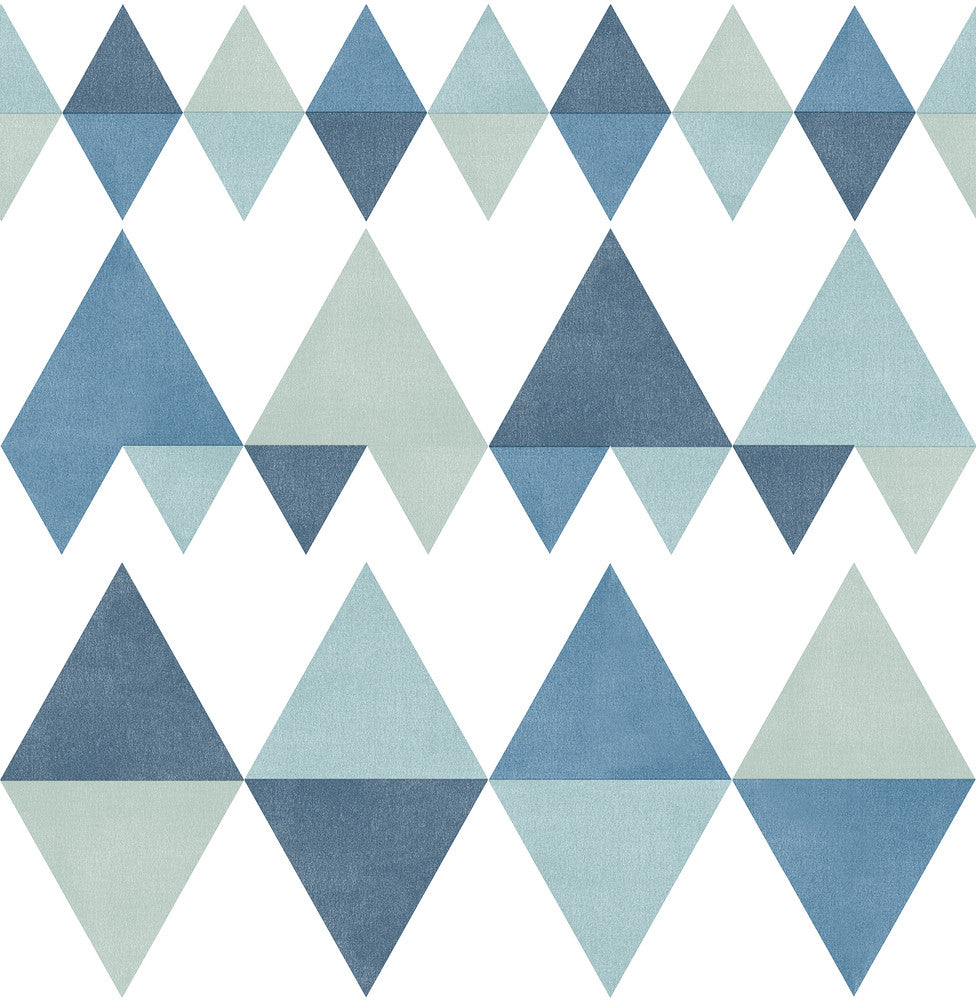 Trilogy Blue Geometric Wallpaper by A-Street Prints Folklore Covers about 56.4 square feet 20.5-in by 33-ft long roll Unpasted 20.9 - Fabric Carolina -