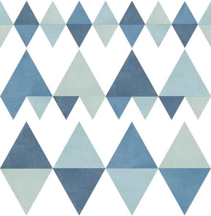 Trilogy Blue Geometric Wallpaper by A-Street Prints Folklore Covers about 56.4 square feet 20.5-in by 33-ft long roll Unpasted 20.9 - Fabric Carolina -