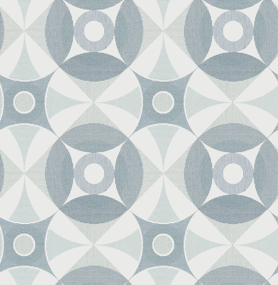 Ellis Teal Geometric Wallpaper by A-Street Prints Folklore Covers about 56.4 square feet 20.5-in by 33-ft long roll Unpasted 10.4 - Fabric Carolina -