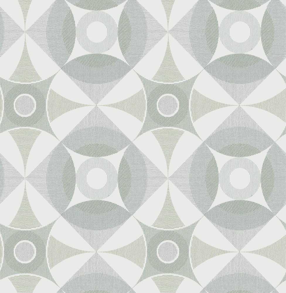 Ellis Sage Geometric Wallpaper by A-Street Prints Folklore Covers about 56.4 square feet 20.5-in by 33-ft long roll Unpasted 10.4 - Fabric Carolina -