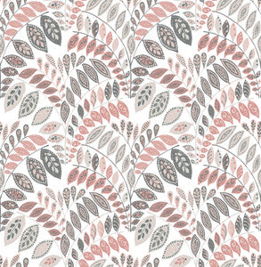 Fiddlehead Pink Botanical Wallpaper by A-Street Prints