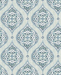 Adele Aqua Damask Wallpaper by A-Street Prints