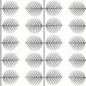 Bersa Light Grey Leaf Stripe Wallpaper by Lucky Day