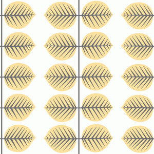 Bersa Yellow Leaf Stripe Wallpaper by Lucky Day