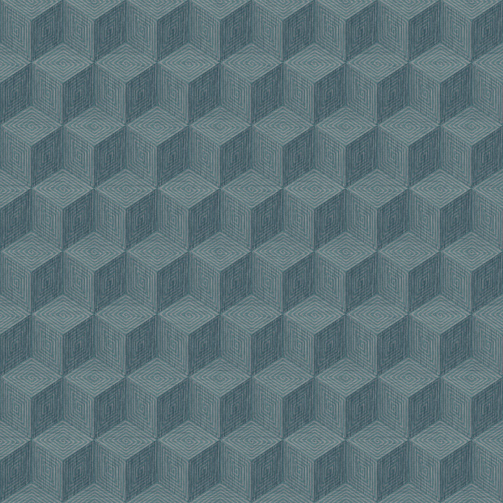 Claremont Blue Geometric Wallpaper by Engblad & Co Lounge Luxe Covers about 57.8 square feet 21-in by 33-ft long roll Unpasted 5.25 - Fabric Carolina -