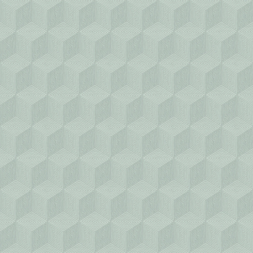 Claremont Seafoam Geometric Wallpaper by Engblad & Co Lounge Luxe Covers about 57.8 square feet 21-in by 33-ft long roll Unpasted 5.25 - Fabric Carolina -