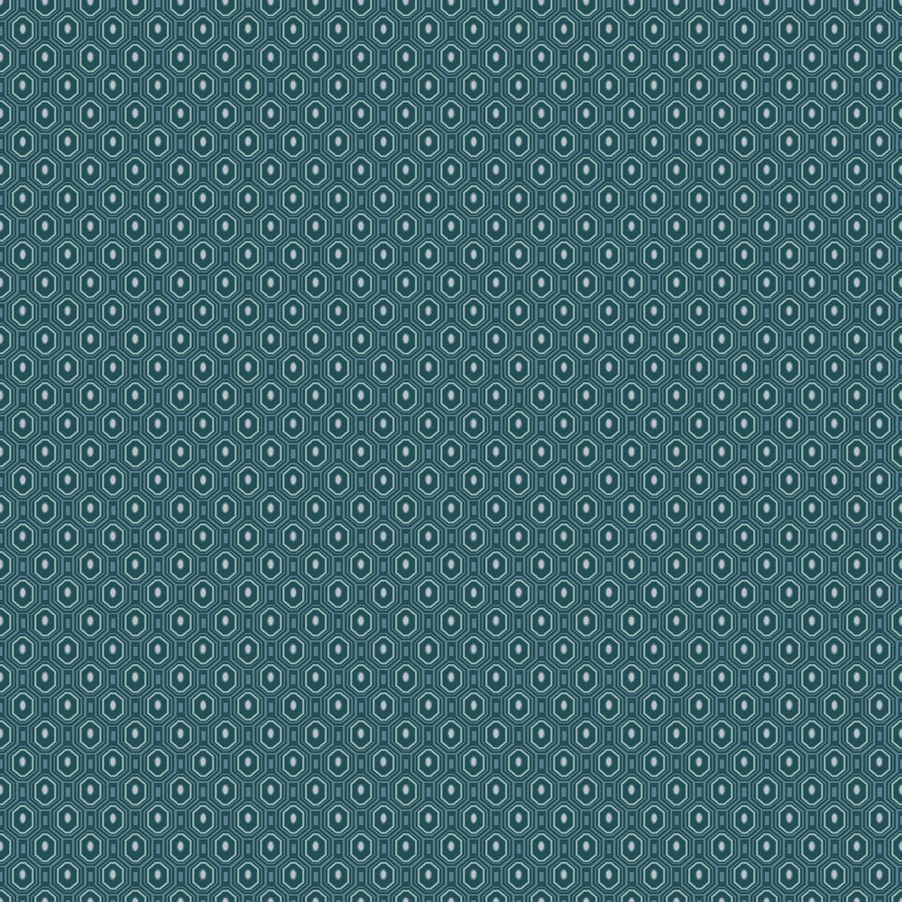 Ambassador Blue Geometric Wallpaper by Engblad & Co Lounge Luxe Covers about 57.8 square feet 21-in by 33-ft long roll Unpasted 2.5 - Fabric Carolina -